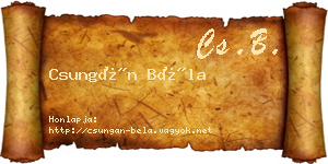 Csungán Béla névjegykártya