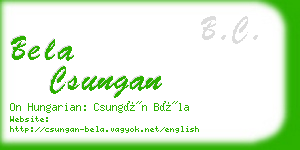 bela csungan business card